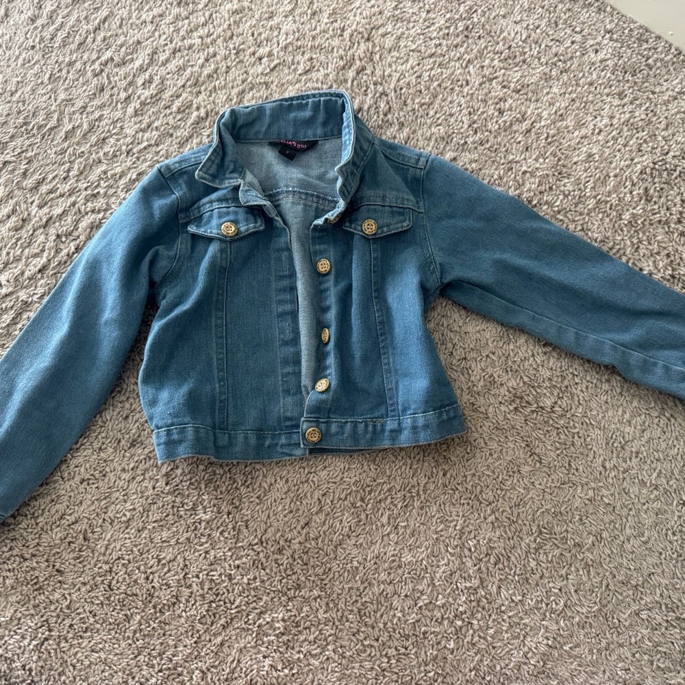 Classic Blue Jean Jacket with Woven Cotton Texture